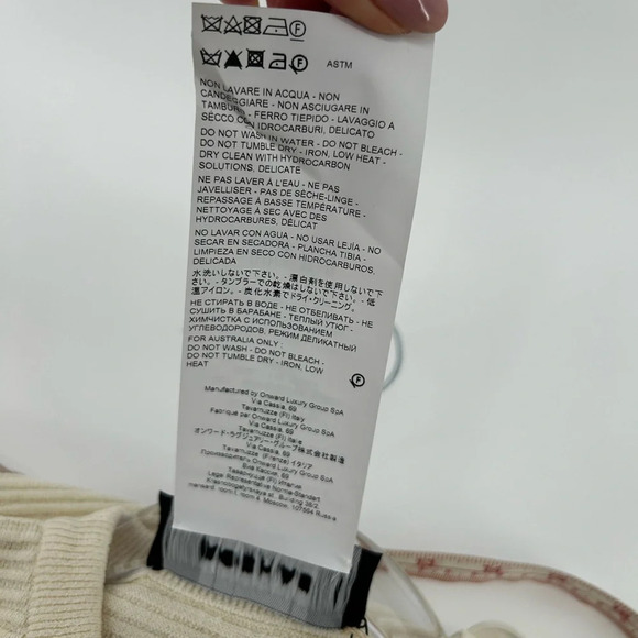 Rochas Crewneck L/S Ribbed Sweater Stella Ivory Size Small *NWT Some Stains - Picture 6 of 10